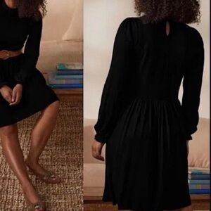 Boden Clara Black Long-Sleeve Dress